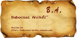 Babocsai Anikó névjegykártya